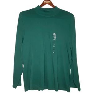 NWT 3XL Karen Scott Woman Long Sleeves Solid Green Plus Size